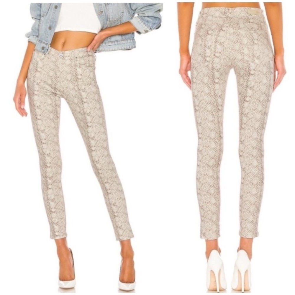 NWT AG Farrah in Ivory Python Snake Skinny Jeans size 23 000 23/000